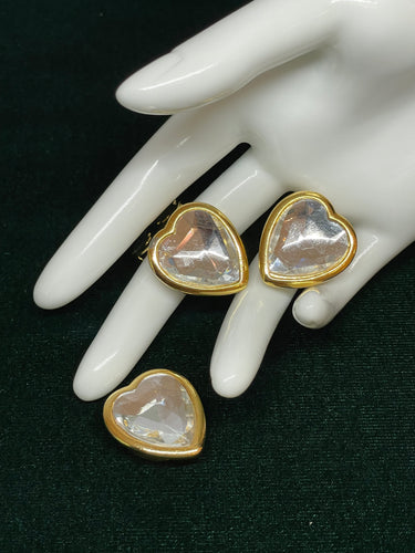 Rhinestone Heart Button Cover